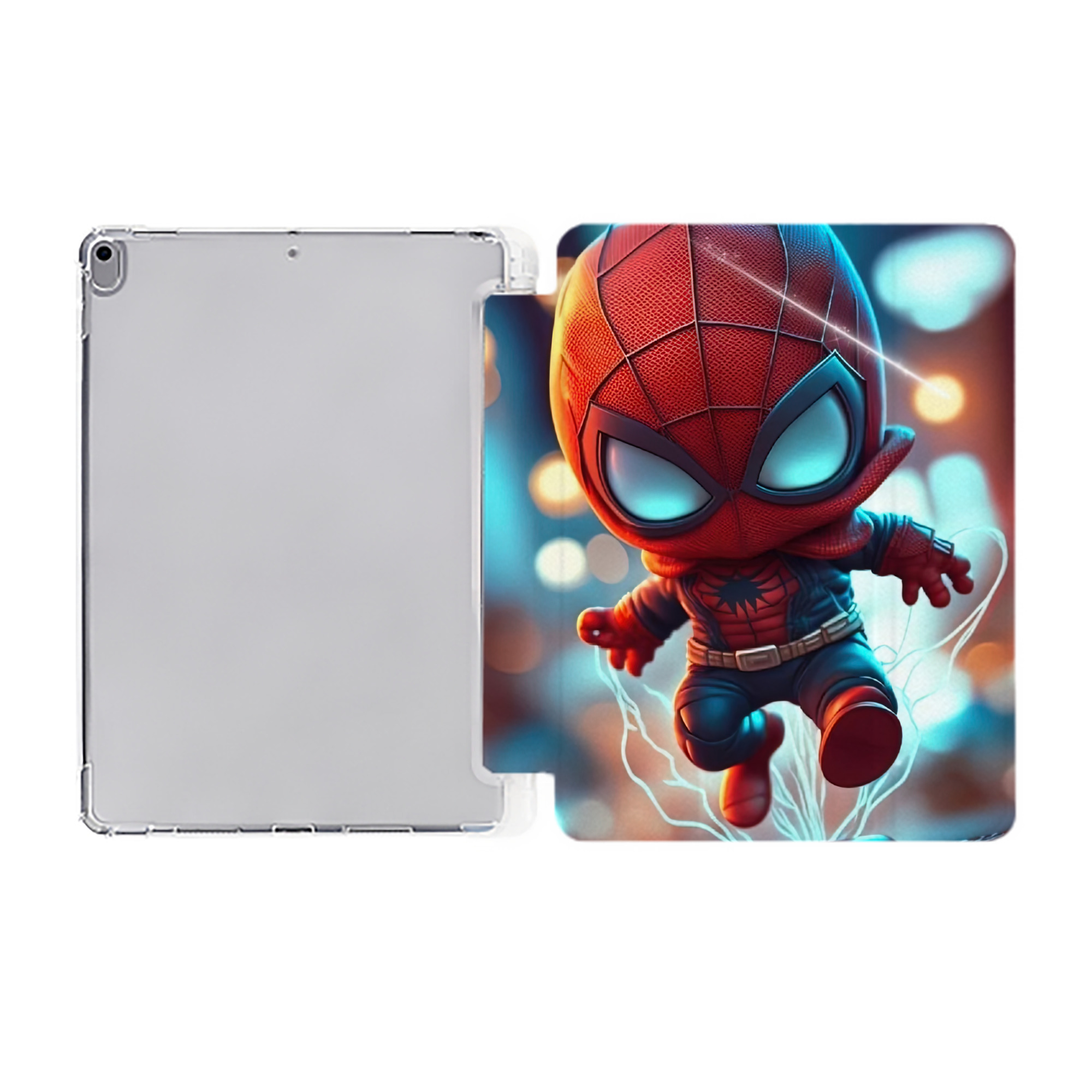 （画像用） Spider Man スパイダーマン IPad ケース ペン収納付き 三つ折りスタンド PUレザー×シリコン 対応機種9.5/10.5/10.9インチ